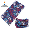 LINGSHANG moda cabelo bandana presente microfibra multifuncional bandana flor design bandana de tubo sem costura